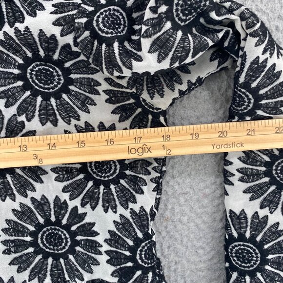 Ivy Jane Top Women Small Black White Embroidered Floral Long Sleeve Tunic Blouse - Picture 8 of 11